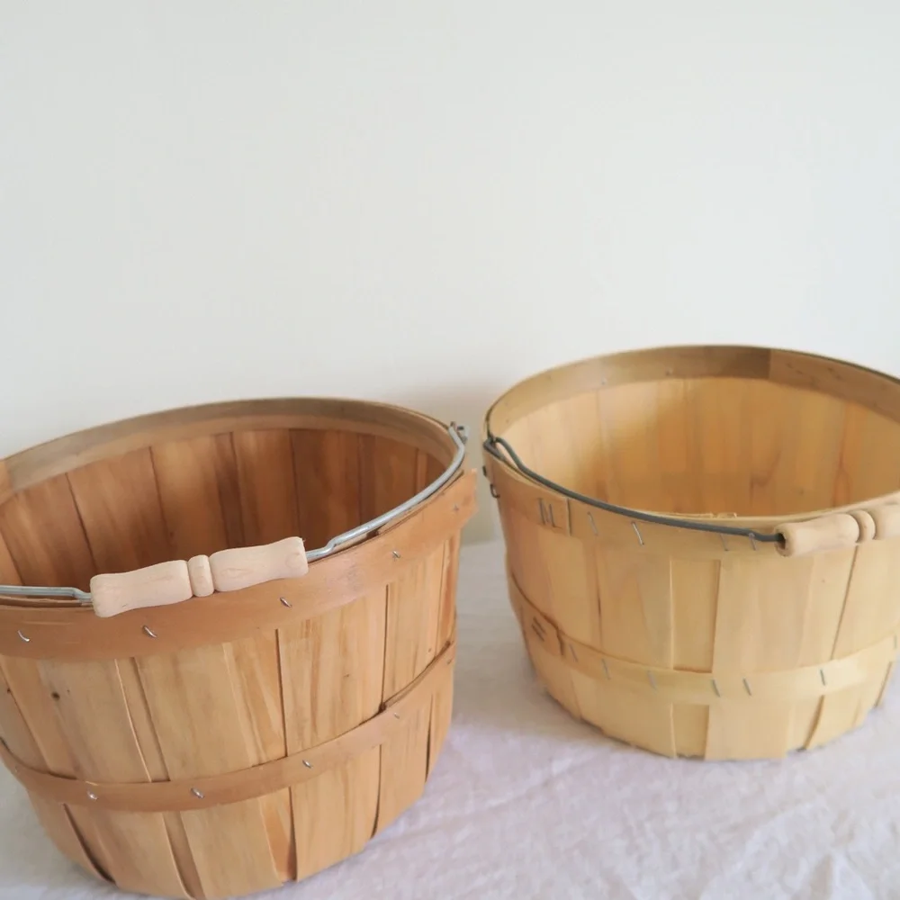 Set of 5 Wooden Produce Baskets 🍎🍊🍋
